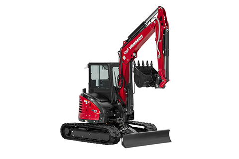 Yanmar Mini Excavator ViO55-6A with Canopy, Straight Blade, AUX1, Hyd. Coupler