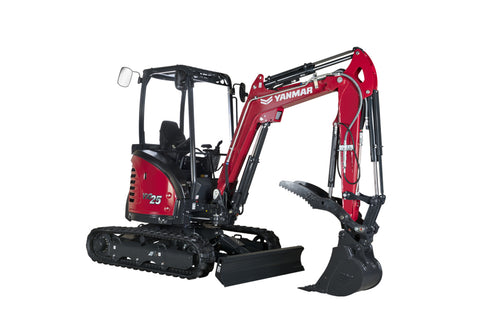 Yanmar Mini Excavator ViO25-6B with Canopy, Straight Blade, AUX1, Hyd. Coupler