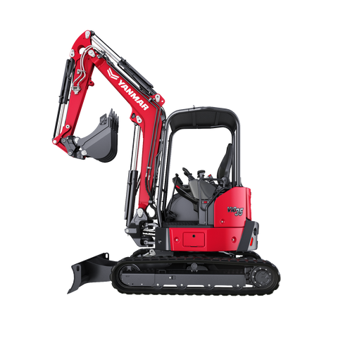 Yanmar Mini Excavator ViO35-7 with Canopy, Straight Blade, AUX1, Hyd. Coupler