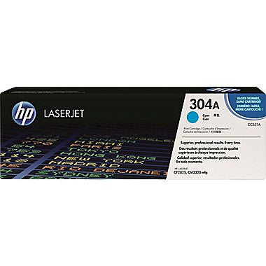 HP 304A (CC531A) Cyan Original LaserJet Toner Cartridge (2800 Yield)